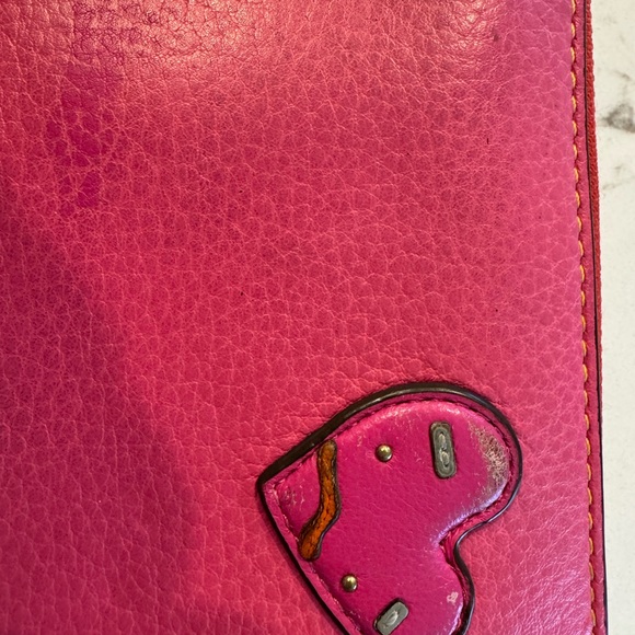 Preowned Tory Burch Perry Patchwork Hearts Long Zip Wallet - Picture 4 of 14